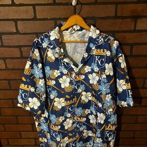 Men's Blue Floral Kansas City Royals Casual Shirt